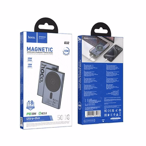 Išorinė baterija suderinama su MagSafe Hoco 5000 mAh QC PD 20W Q32 metalo pilka