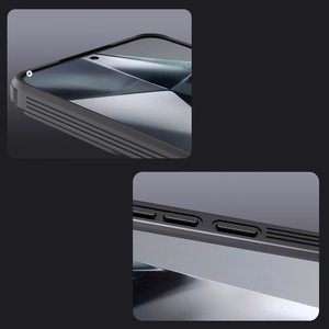 Nillkin CamShield Pro dėklas telefonui Samsung Galaxy S25 su kameros dangteliu - Juodas