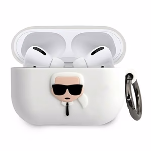 Karl Lagerfeld KLACAPSILGLWH AirPods Pro dėklas baltas Silicone Ikonik
