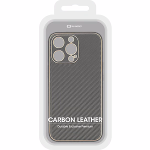 TEL PROTECT Leather Carbon dėklas telefonui Iphone 11 juodas
