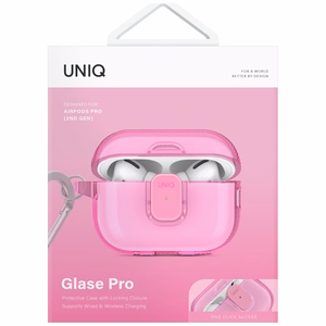 Uniq Glase Pro dėklas AirPods Pro 2 - rožinis