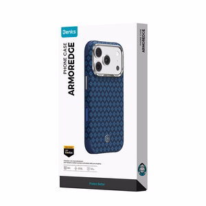 Mėlynas „Benks Magnetic Armor Grid Edge X9“ kevlaro dėklas su metaliniu rėmeliu (C.K.FL.AP.BE.X073), skirtas iPhone 18 Pro Max / iPhone 17 Pro Max