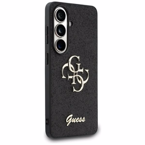Guess dėklas Fixed Glitter Big 4G Metal Logo for Samsung Galaxy S26 juodas