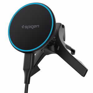 "Spigen EV15MAQ Essential Qi2 MagSafe" automobilio oro ventiliacijos laikiklis - juodas