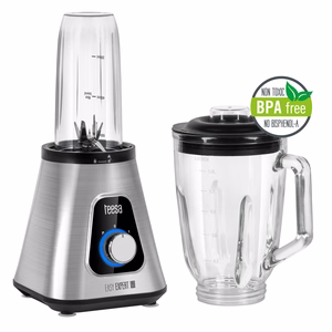 EASY EXPERT GO trintuvas, 1300 W, 1,5 l stiklinis indas ir 600 ml kelioninis puodelis