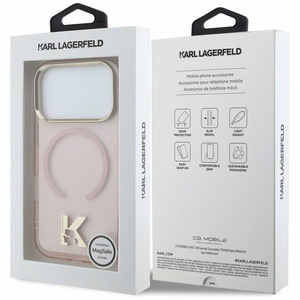 Karl Lagerfeld IML K Head Logo MagSafe Dėklas for iPhone 17 Pro - rožinis