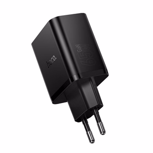 telefono įkroviklis Hoco 2x USB C + USB A QC3.0 PD 3A 65W N75 juodas