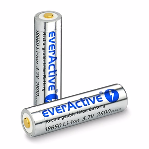 everActive 18650 3,7V Li-ion 2600 mAh baterija su micro USB įkrovimu ir apsauga, dėžutė