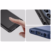 Carbon Case dėklas Motorola Moto G62 5G lankstus silikoninis anglies dangtelis juodas