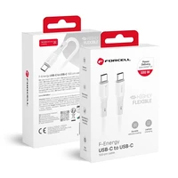 FORCELL F-ENERGY C347 kabelis Type C į Type C QC4.0 PD 5A 100W Silikoninis 1 m baltas