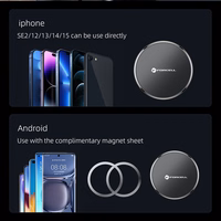 FORCELL F-GRIP MagFlex magnetinis automobilinis laikiklis priekinio stiklo ir prietaisų skydelio, suderinamas su MagSafe, juodas