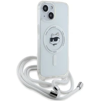 Karl Lagerfeld IML Choupette Head & Cord Magnetinis dėklas iPhone 14 / 13 / 15 - skaidrus