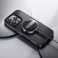 Benks Montage magnetinis Armor Pro Kevlar dėklas su metaliniu rėmeliu 600D+1500D Iphone 16 telefonui juodas