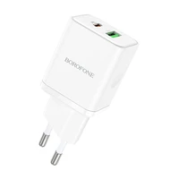 Įkroviklis Borofone BN7 20W USB-C/USB-A baltas