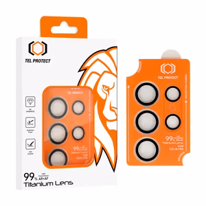 Apsauginis stiklas Tel Protect Titanium Lens 99% AR ant kameros Samsung Galaxy S24 Ultra skaidrus (5 lęšiai)