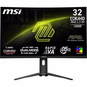 LCD monitorius MSI MAG 321CUPDF 31.5" žaidimų išlenktas 4K VA 3840x2160 160Hz 0.5ms