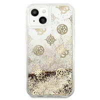 Guess GUHCP13SLGPEGO iPhone 13 mini 5.4" auksinis/auksinis kietas dėklas Peony Liquid Glitter