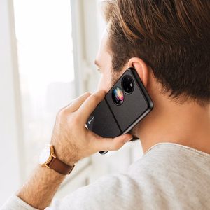 Dux Ducis Fino dėklas pagamintas iš nailono medžiagos Huawei P50 Pocket juodas