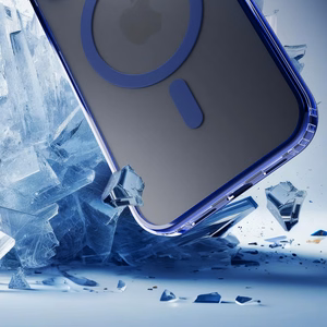 3mk Frosty MagCase – mėlynas dėklas telefonui Apple iPhone 16 Pro – skaidrus