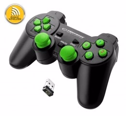 Esperanza EGG108G žaidimų valdiklis Juoda, Žalia USB 2.0 Žaidimų pultelis Analoginis / skaitmeninis PC, Playstation 3