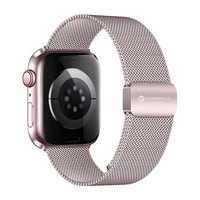 FORCELL F-DESIGN FA14 magnetinis nerūdijančio plieno dirželis APPLE laikrodžiui 42 / 44 / 45 / 49 mm rožinis