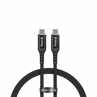 Crong Armor Link - 100W PD 5A USB-C to USB-C laidas 120cm (juodas)