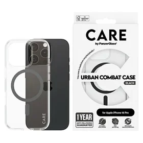 CARE by PanzerGlass Flagship dėklas iPhone 16 Pro 6.3" juodas/juodas magnetinis 1346