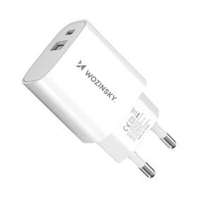 Wozinsky WGWCW USB-A USB-C 20W sieninis įkroviklis - baltas