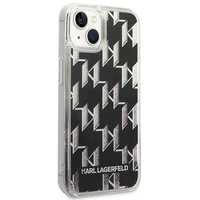 Karl Lagerfeld KLHCP14SLMNMK iPhone 14 6.1 "kietasis dėklas juodas / juodas skystas blizgutis Monogram