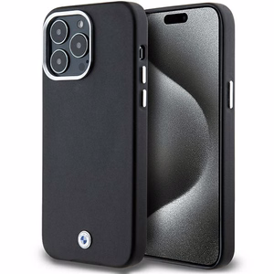 BMW Signature Wrapped Metal Magnetinis dėklas telefonui iPhone 15 Pro Max - juodas