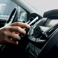 "Forever" automobilio laikiklis oro angai MACH-300 magnetinis su belaidžiu įkrovimu, juodas Qi2 15W