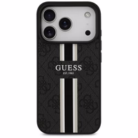GUESS dėklas telefonui IPHONE 17 Pro, suderinamas su MagSafe GUHMP17LP4RPSK (4G Printed Stripes), juodas