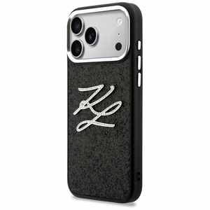 Karl Lagerfeld IML Glitter KL Diamond Logo Dėklas for iPhone 17 Pro Max - juodas
