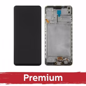 LCD ekranas suderinamas su Samsung A217 A21s juodas su rėmeliu OEM