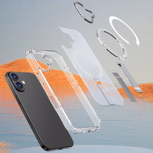 Hybrid Armor X dėklas telefonui iPhone 17 su stovu, suderinamas su MagSafe - permatomas