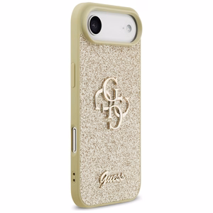 Guess Fiksuotas Blizgus Didelis 4G dėklas telefonui iPhone Air - auksinis