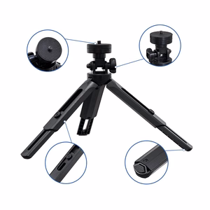 Mini trikojis asmenukių lazda laikiklis telefonui, kamerai ir GoPro, 16-21 cm - juodas