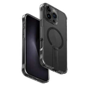 Uniq Eleva dėklas su Vertica stovu iPhone 16 Pro Max telefonui - juodas