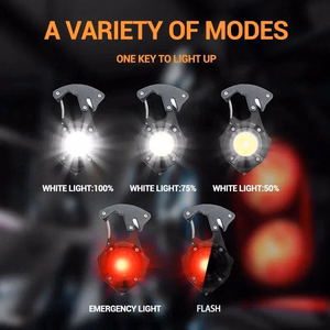 Mini žibintuvėlis LED raktų pakabukas W5143 Type C su 2 atsuktuvo antgaliais oranžinis