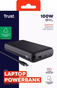 Trust Laro - 100 W galios išorinis akumuliatorius nešiojamajam kompiuteriui (juodas)