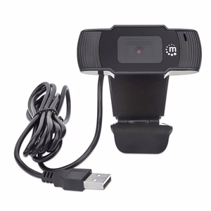 Manhattan USB internetinė kamera, 2 megapikseliai, 1080p Full HD, USB-A, integruotas mikrofonas, reguliuojamas laikiklis, 30 kadrų per sekundę, juoda, trejų metų garantija