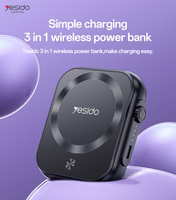 Benks Išorinė baterija 5000mAh YP59 3 in 1 - Type C - magnetinė, indukcinis 15W juoda