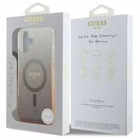 Guess IML Blizgantis gradientas Magnetinis dėklas telefonui iPhone 16 Plus - rudas