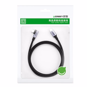 Ugreen US255 50125 USB-C (tiesus) / USB-C (kampinis) PD QC laidas 60W 3A 2m - pilkas