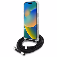 Karl Lagerfeld IML Crossbody Karl&Choupette Head Dėklas for iPhone 16 Pro - baltas