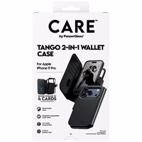 CARE by PanzerGlass Funkcinis Tango 2in1 Piniginės dėklas Magnetinis iPhone 17 Pro - Juodas