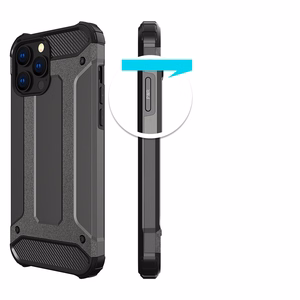 Hibridinis šarvų dėklas tvirtas apsauginis dangtelis iPhone 13 Pro juodas