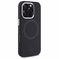 Mercedes silikoninis toninis logotipas Magnetinis dėklas telefonui iPhone 16 Pro - juodas