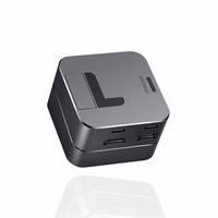 Hub Joyroom S-H121 USB-C stovas - USB-A 3.0 / RJ45 / HDMI / USB-C / Thunderbolt MacBook Pro - pilkas