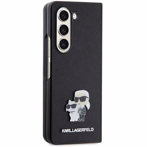 Karl Lagerfeld Saffiano Karl&Choupette Pin dėklas telefonui Samsung Galaxy Z Fold 5 - juodas